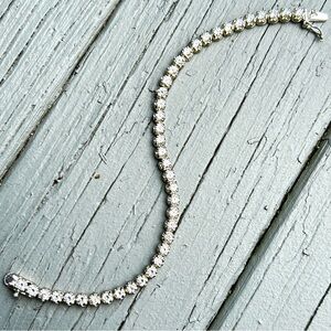 Vintage 925 Clear Stone Tennis Bracelet